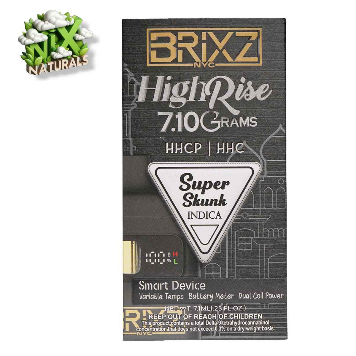 BrixZ ® | Vape Desechable | HHC | 5.5G | 7.1mL | Pluma Wax