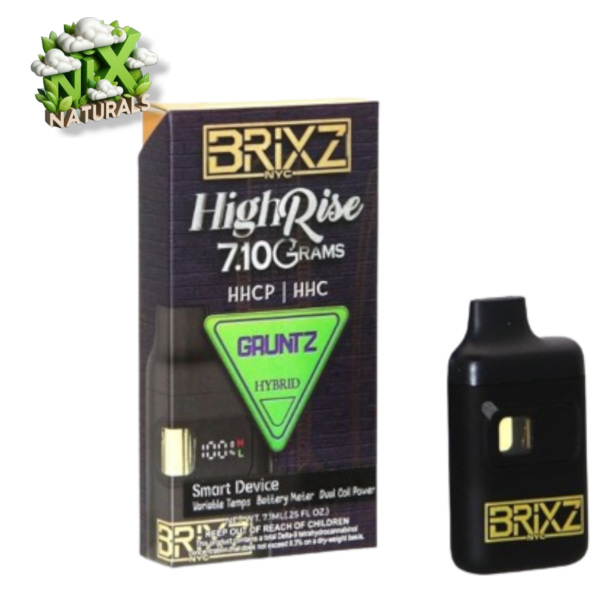 BrixZ ® | Vape Desechable | HHC | 5.5G | 7.1mL | Pluma Wax