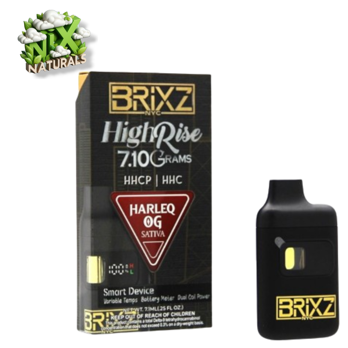 BrixZ ® | Vape Desechable | HHC | 5.5G | 7.1mL | Pluma Wax