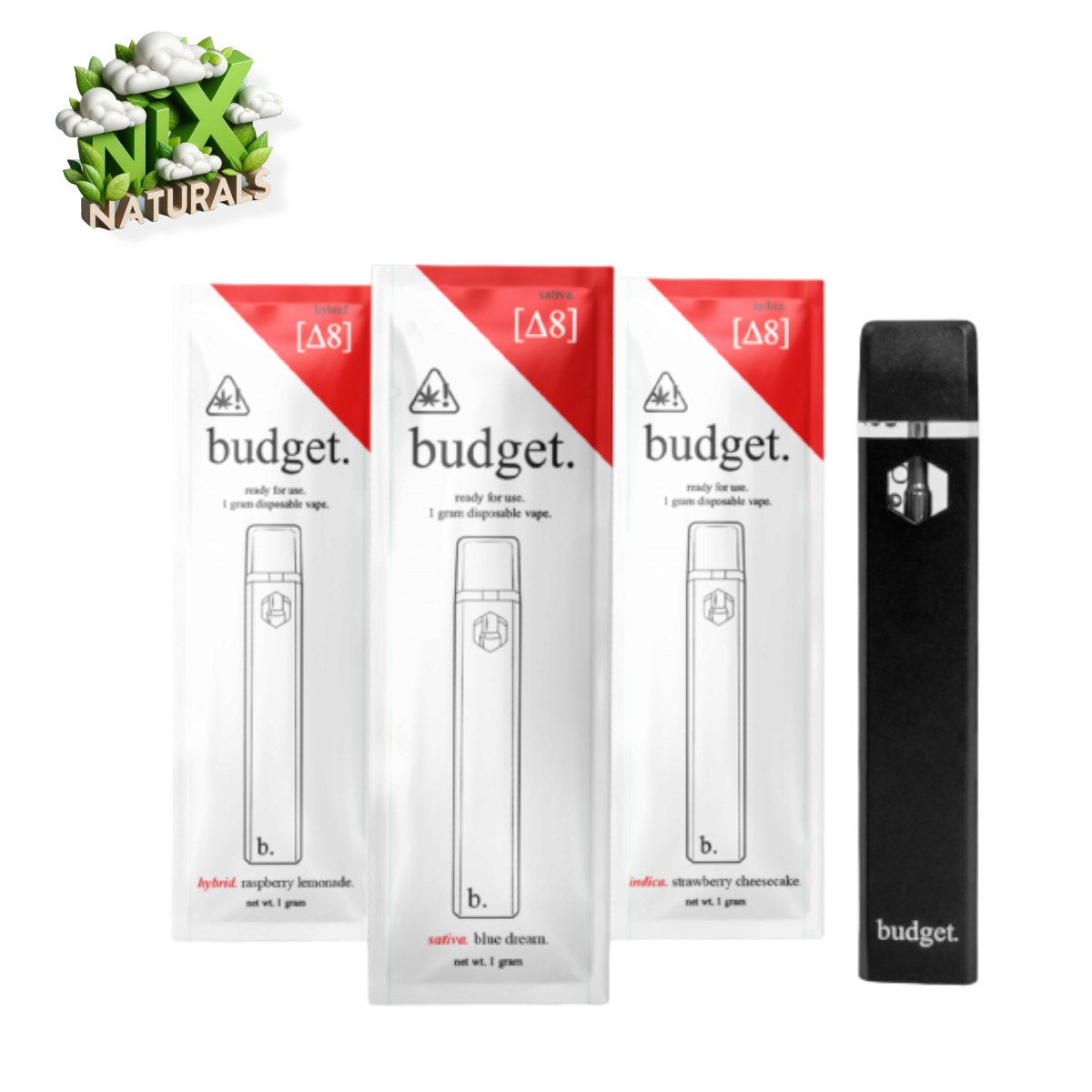 Budget ® | Vape Desechable | Delta-8 | 1G | 1mL | Pluma Wax