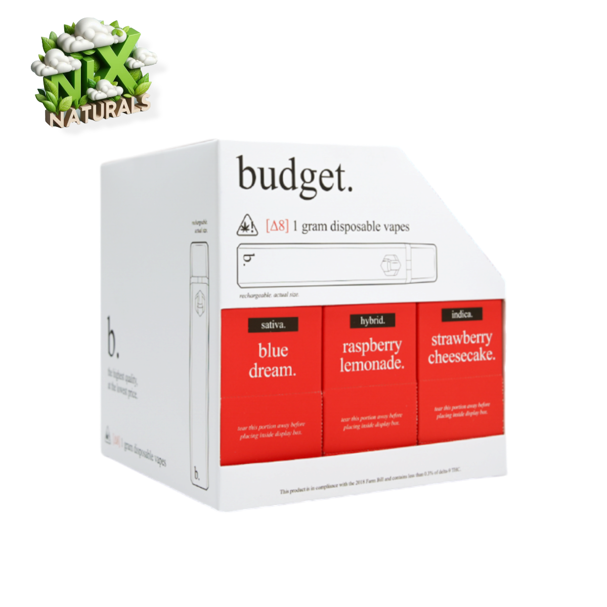 Budget ® | Vape Desechable | Delta-8 | 1G | 1mL | Pluma Wax