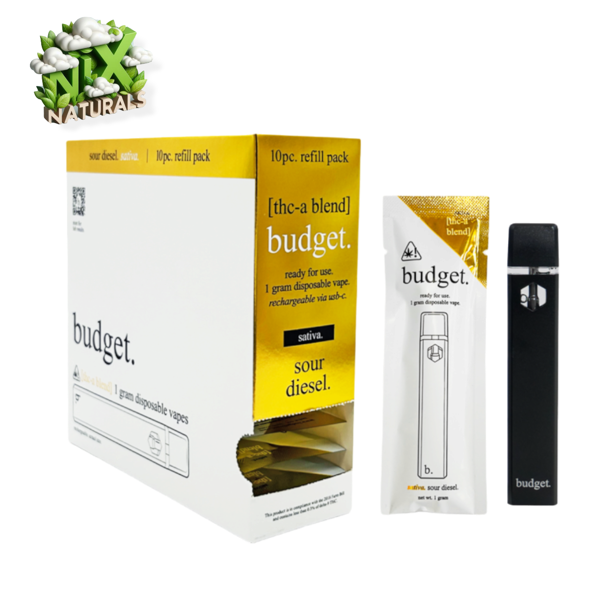 Budget ® | Vape Desechable | THCa | 1G | 1mL | Pluma Wax