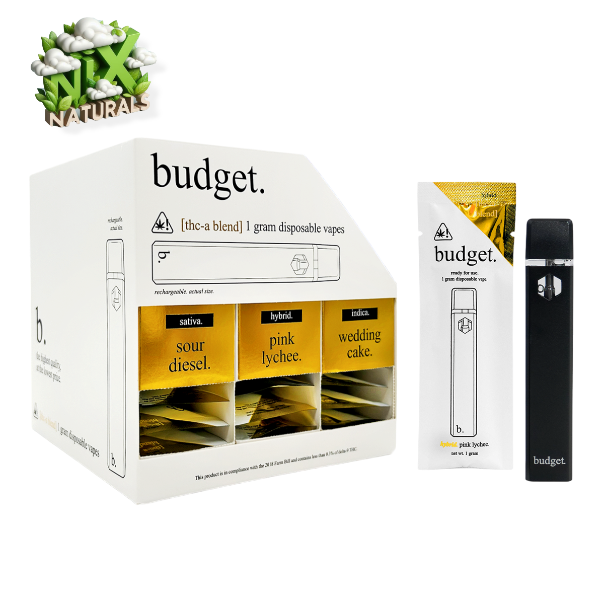 Budget ® | Vape Desechable | THCa | 1G | 1mL | Pluma Wax