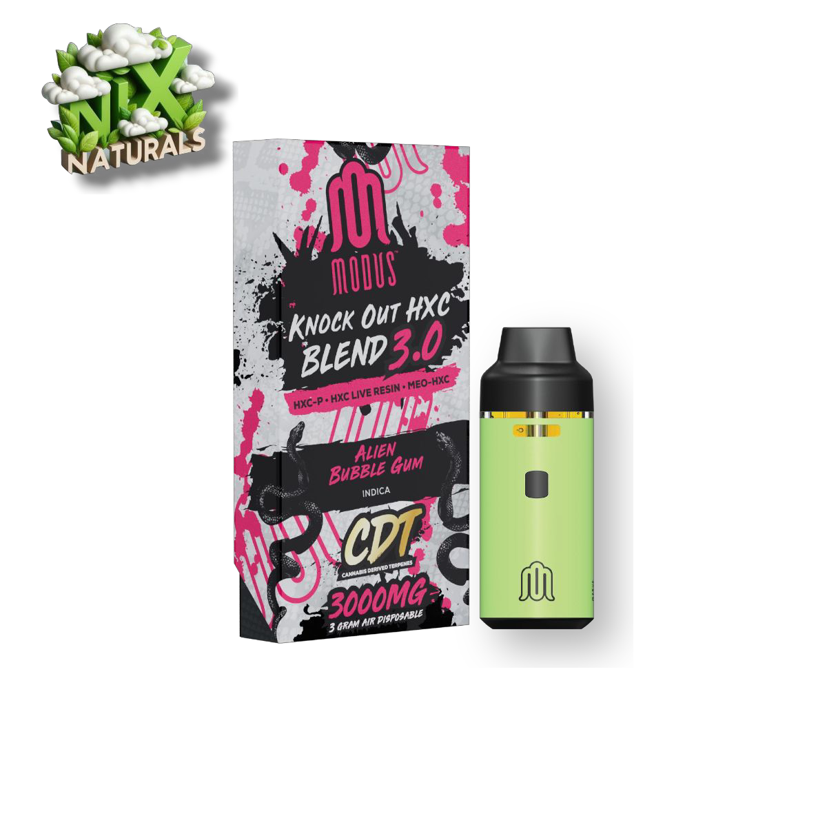 Modus ® | Vape Desechable | HxCP + Live Resin | 3G | 3mL | Pluma Wax