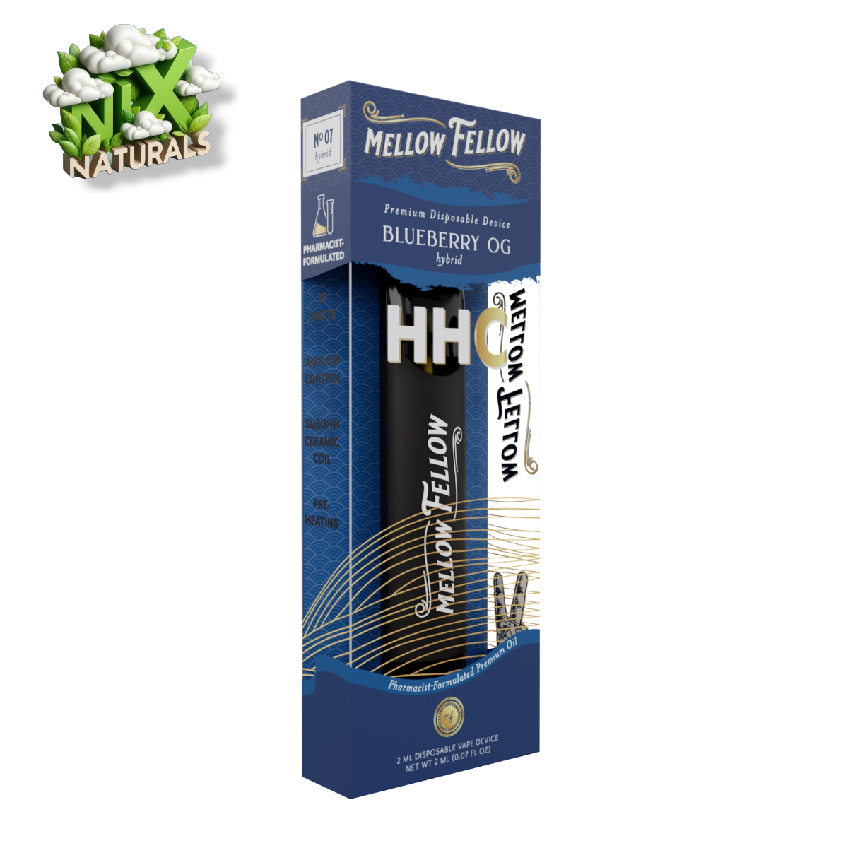 Mellow Fellow ® | Vape Desechable | HHC | 2G | 2mL | Pluma Wax