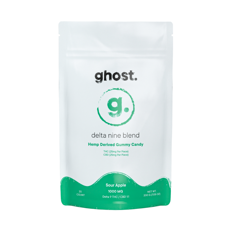 Ghost ® | Gummies Delta Nine | Delta 9 THC 25mg/pza + CBD 25mg/pza | 1000mg 20pzas